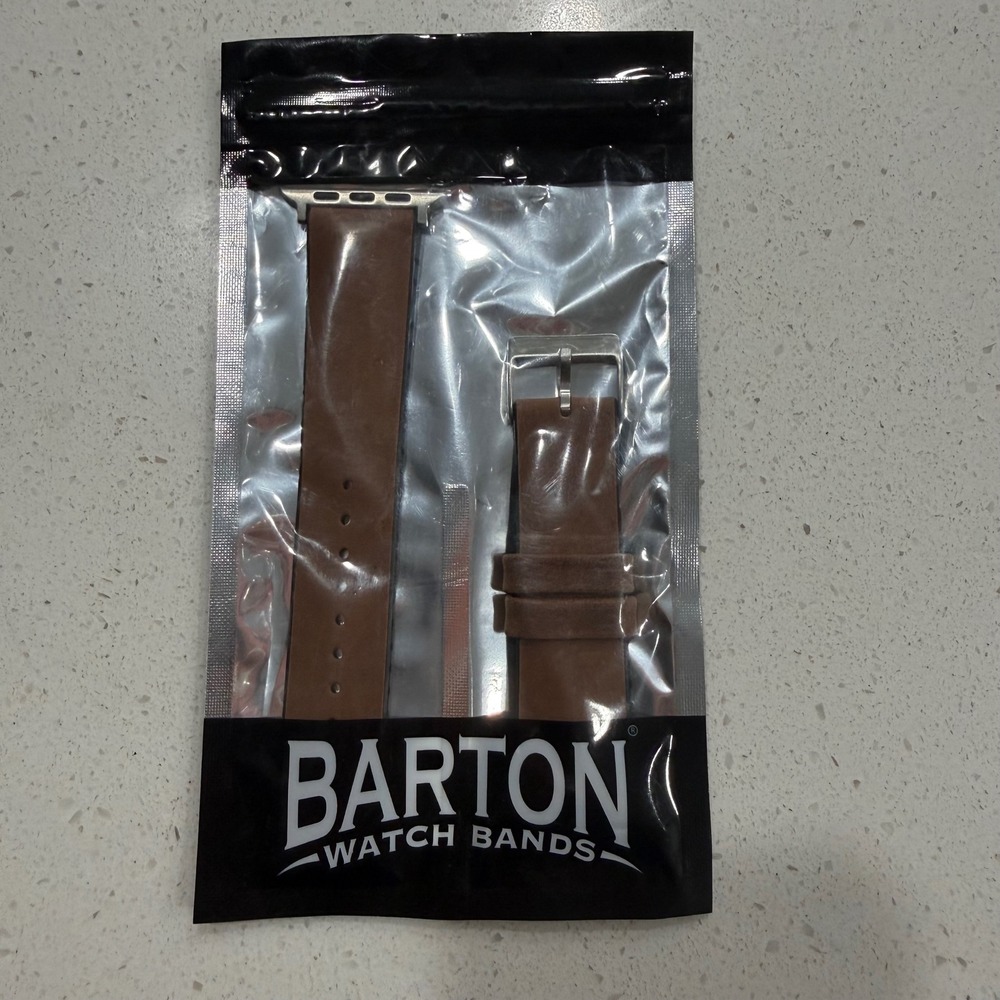 Barton Watch Bands Apple Watch Leather Strap Walnut Brown 42mm LHQR New